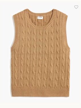 J. Crew Cable-Knit Crewneck Sweater Vest Heather Acorn Size XL NWT